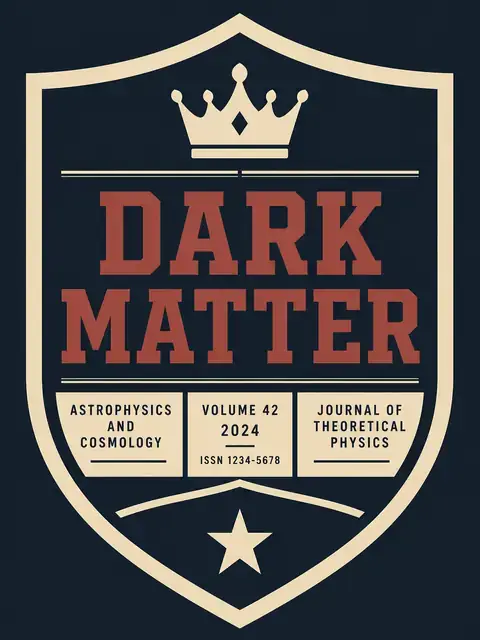 Dark Matter Market varsity crest plate on a charcoal-navy field