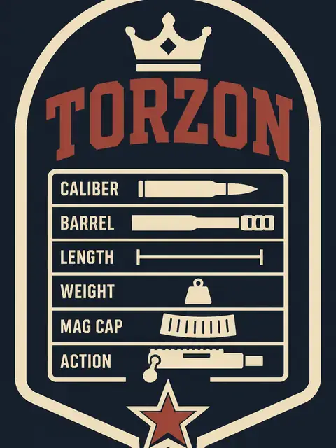 Torzon Market varsity crest plate on a charcoal-navy field
