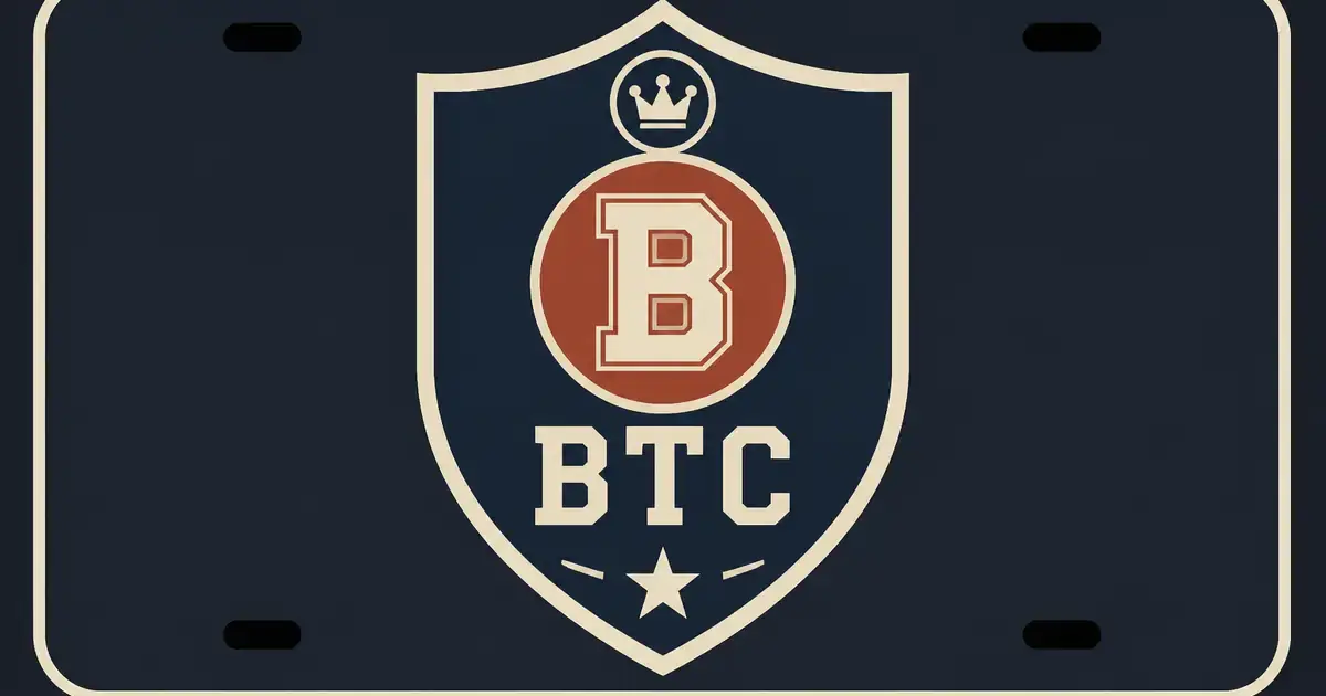 Brick disc with a cream B as a letterman mark for bitcoin notes