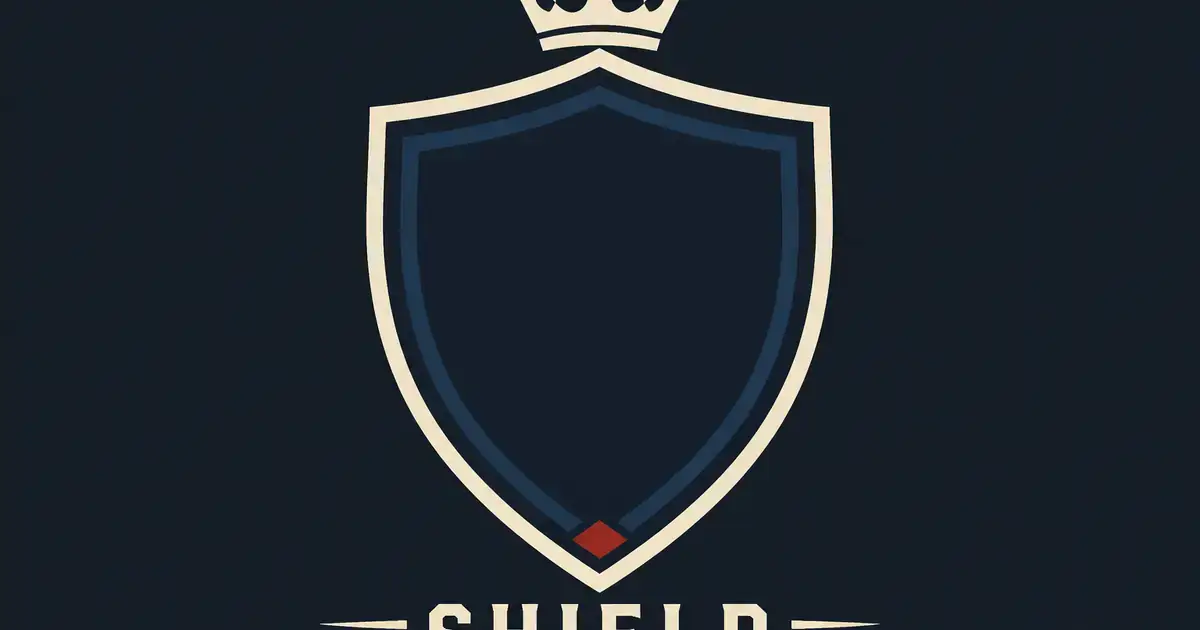 Empty cream-stroke shield showing layered navy inset only