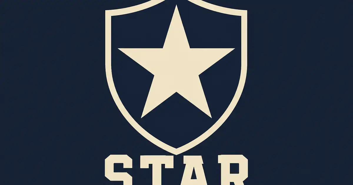 Large cream five-point star as the only mark on a navy crest